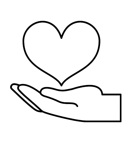 icon of hand holding up heart